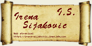 Irena Šijaković vizit kartica